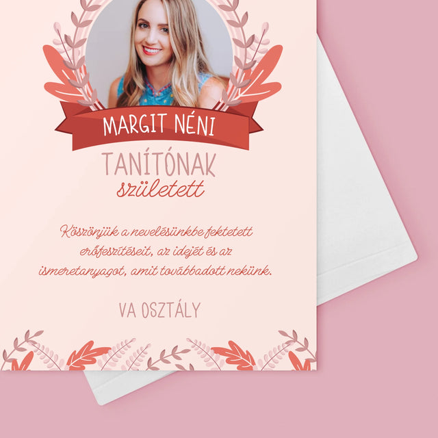 Fotó És Felirat: Tanítónak Született - Üdvözlőlap