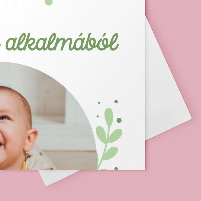 Fotó És Felirat: Keresztelő Alkalmából - Üdvözlőlap