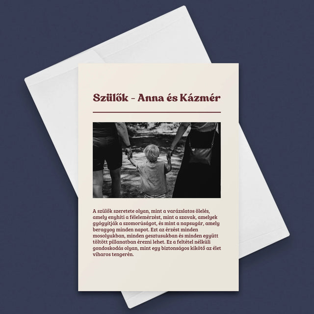 Fotó És Felirat: Szülők Szeretete - Üdvözlőlap