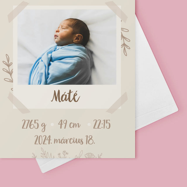 Születési Emléklap: Irat Ágakkal - Üdvözlőlap