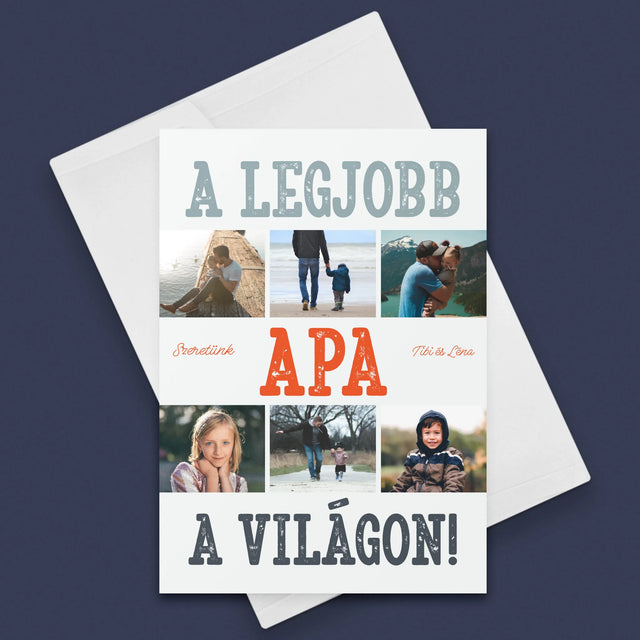 Fotókollázs: A Legjobb Apa A Világon Fénykép - Üdvözlőlap