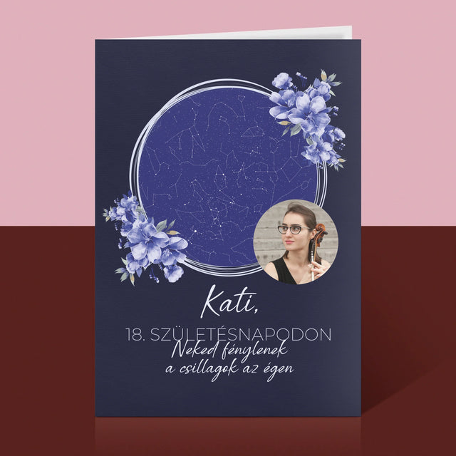 Csillagtérkép: Csillagtérkép: Születésnapi Csillagfény - Üdvözlőlap