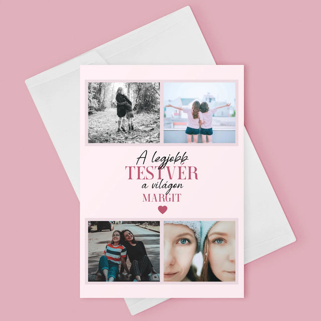 Fotókollázs: A Legjobb Lánytestvér - Üdvözlőlap