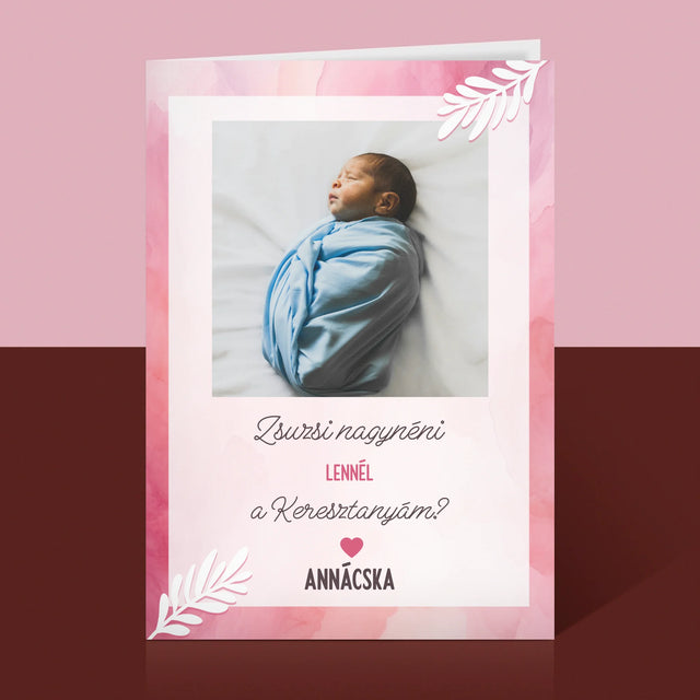 Fotókollázs: Keresztanya Felkérő - Üdvözlőlap