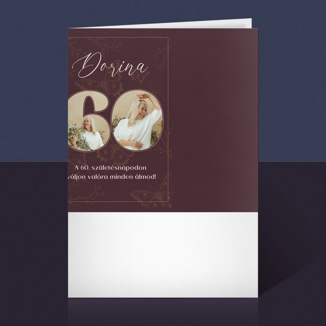 Fotókollázs: 60 Születésnap - Üdvözlőlap