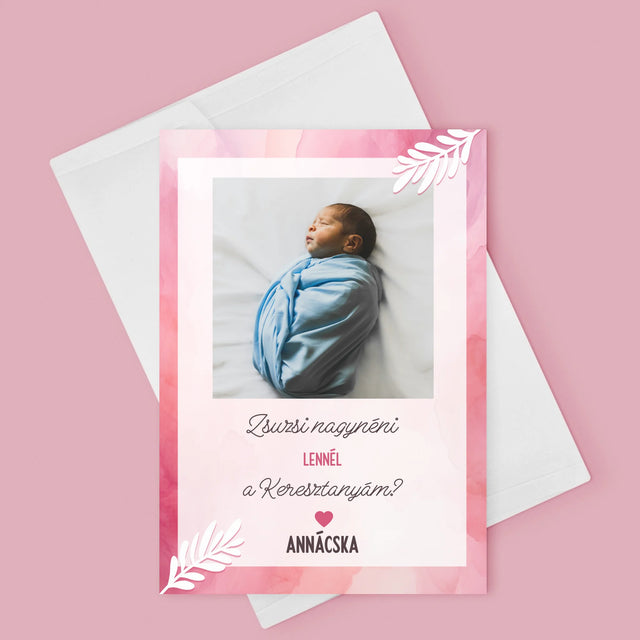 Fotókollázs: Keresztanya Felkérő - Üdvözlőlap