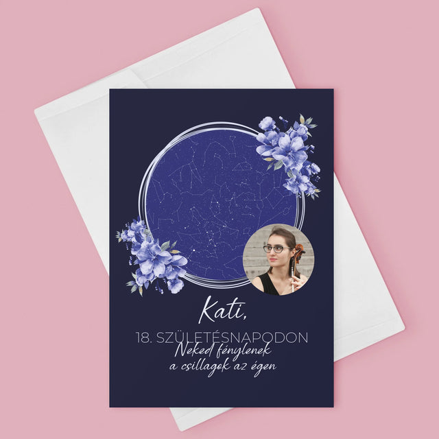 Csillagtérkép: Csillagtérkép: Születésnapi Csillagfény - Üdvözlőlap