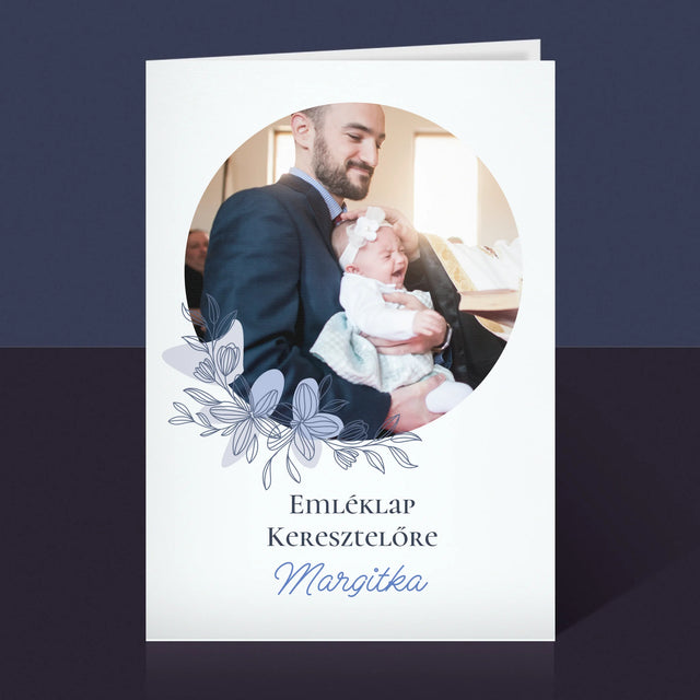 Fotó És Felirat: Emlék Keresztelőre - Üdvözlőlap