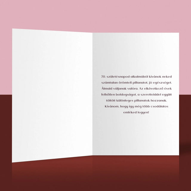 Fotó És Felirat: 70. Születésnapi Bazsarózsa - Üdvözlőlap