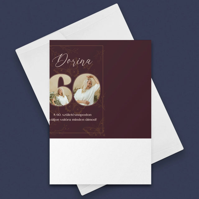 Fotókollázs: 60 Születésnap - Üdvözlőlap
