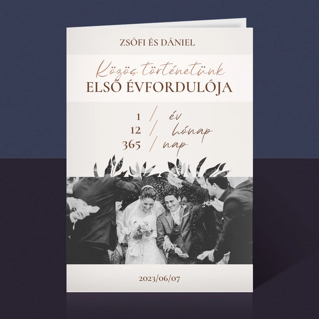 Fotó És Felirat: Első Évforduló - Üdvözlőlap