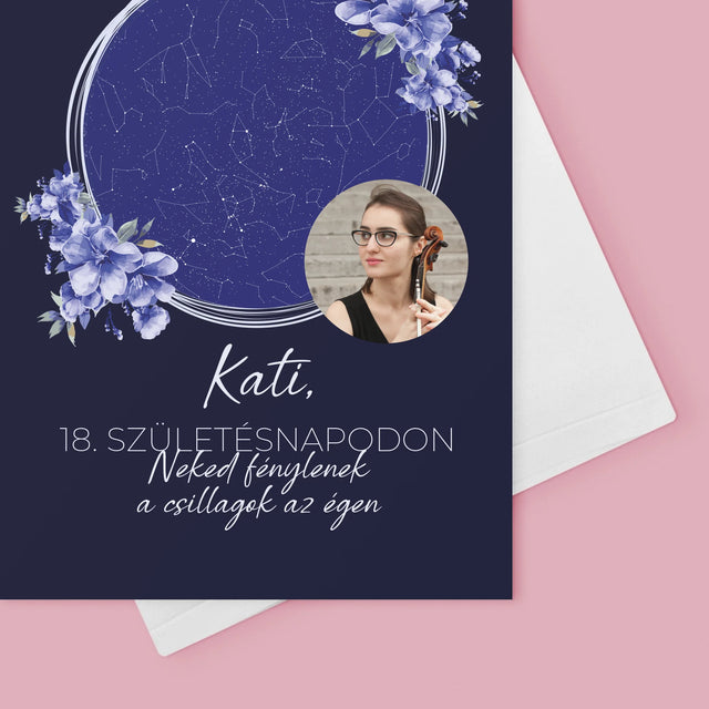 Csillagtérkép: Csillagtérkép: Születésnapi Csillagfény - Üdvözlőlap