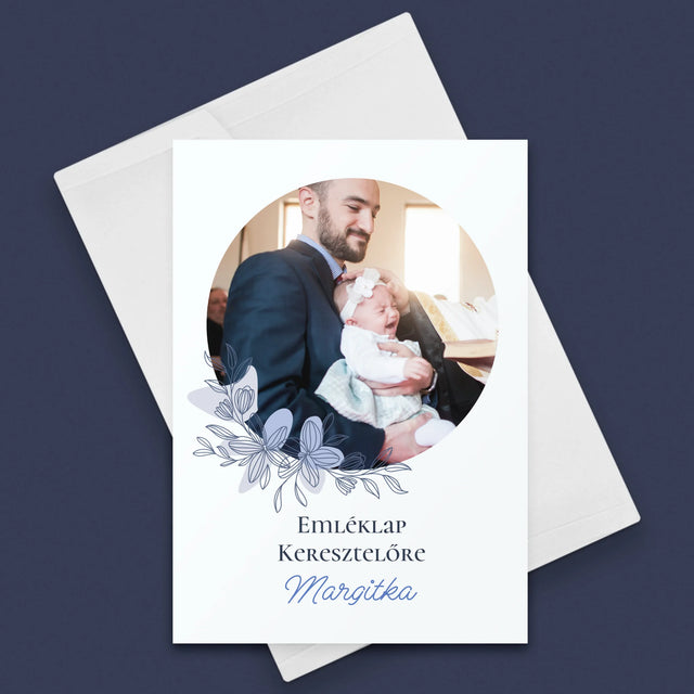 Fotó És Felirat: Emlék Keresztelőre - Üdvözlőlap