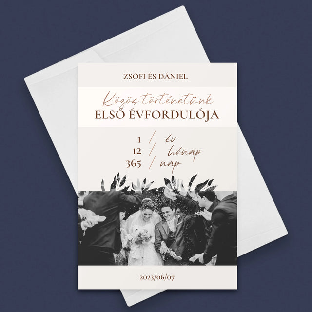 Fotó És Felirat: Első Évforduló - Üdvözlőlap