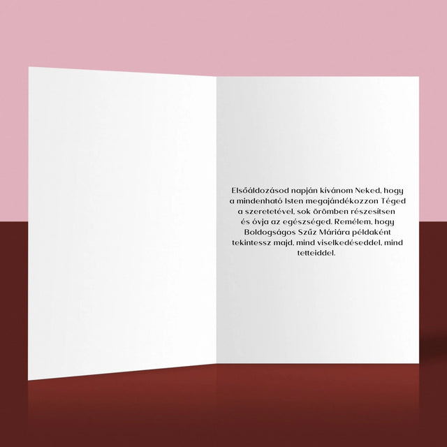 Fotókollázs: Elsőáldozás, Kereszt - Üdvözlőlap