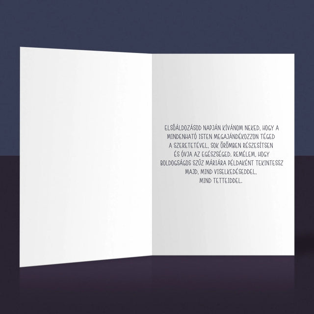 Fotókollázs: Elsőáldozás - Üdvözlőlap