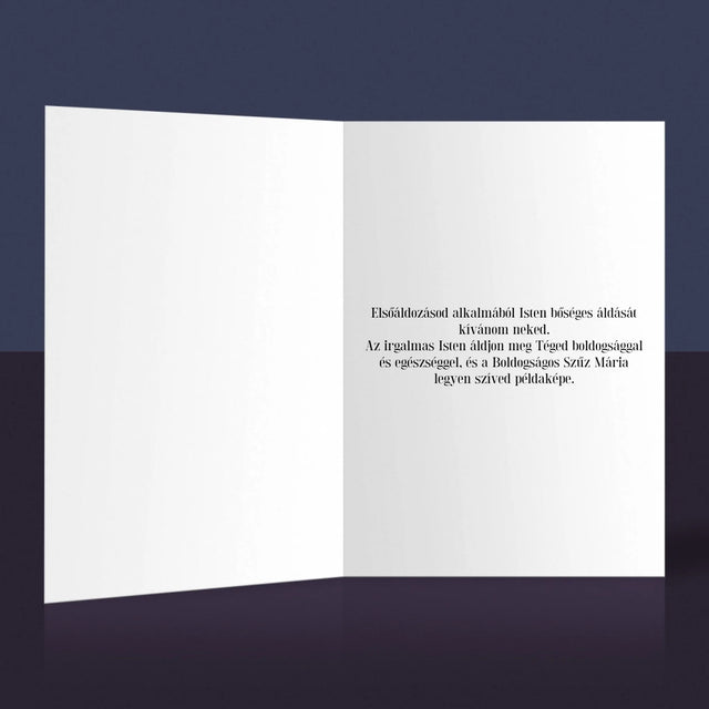 Fotó És Felirat: Első Szentáldozásod Alkalmából - Üdvözlőlap