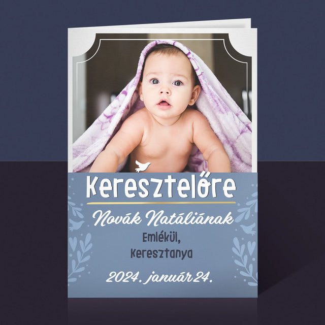 Fotó És Felirat: Keresztelőre - Üdvözlőlap