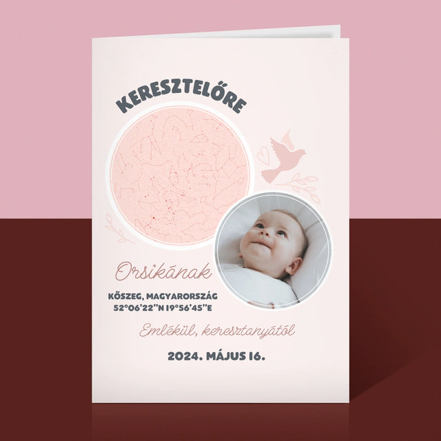 Csillagtérkép: Keresztelőre - Üdvözlőlap