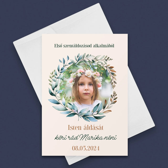 Fotó És Felirat: Első Szentáldozásod Alkalmából - Üdvözlőlap