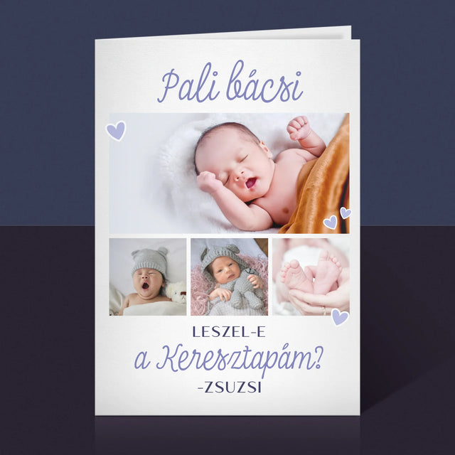 Fotókollázs: Leszel-E A Keresztapám - Üdvözlőlap