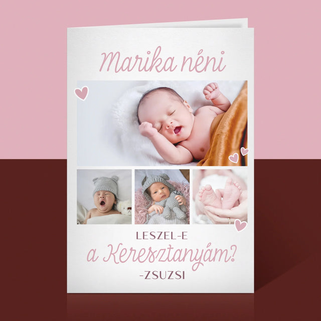 Fotókollázs: Leszel-E A Keresztanyám - Üdvözlőlap