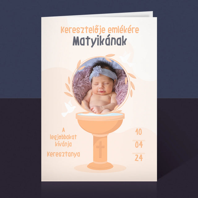 Fotó És Felirat: Keresztelője Emlékére - Üdvözlőlap