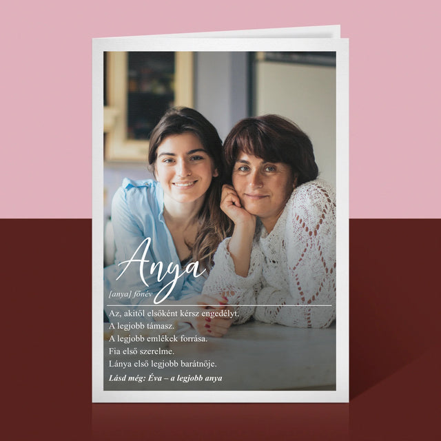 Fotó És Felirat: Anya, Fogalom - Üdvözlőlap