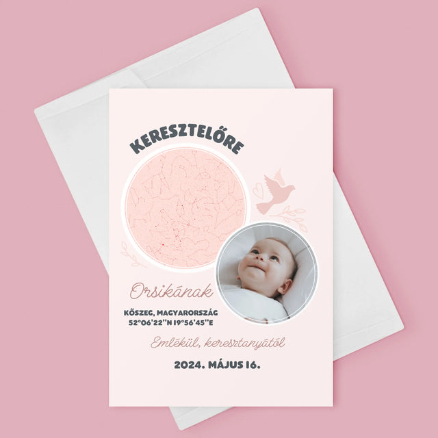 Csillagtérkép: Keresztelőre - Üdvözlőlap