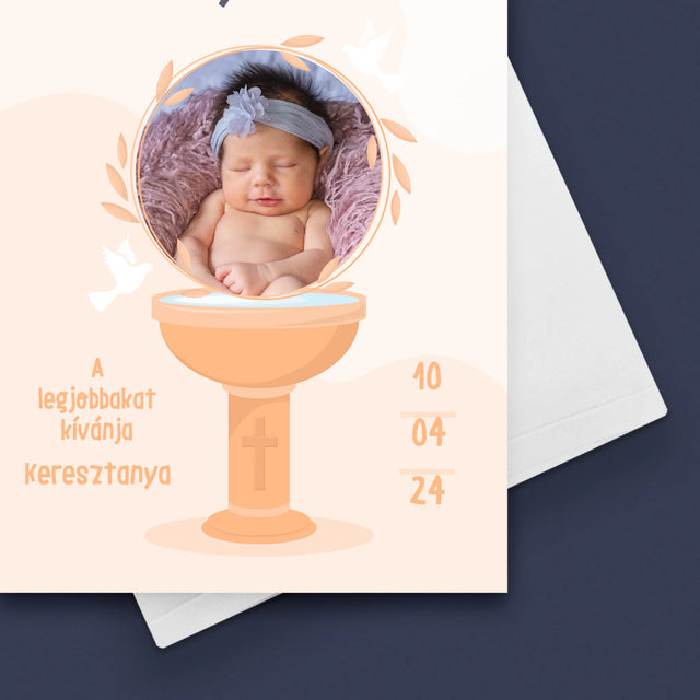 Fotó És Felirat: Keresztelője Emlékére - Üdvözlőlap
