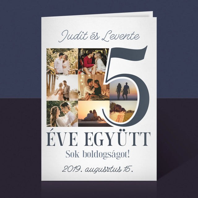Fotókollázs: 5 Éve Együtt - Üdvözlőlap