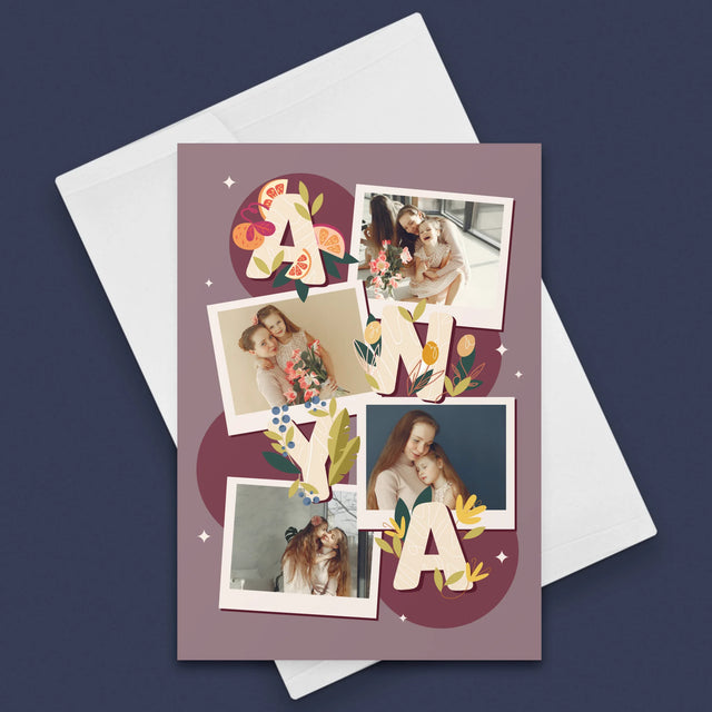 Fotókollázs: Anya Betűk - Üdvözlőlap