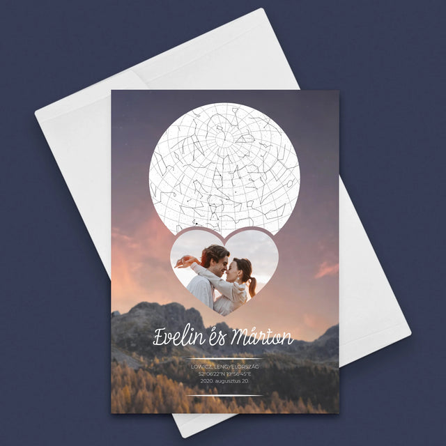Csillagtérkép: Szerelmes Pár A Hegyekben - Üdvözlőlap