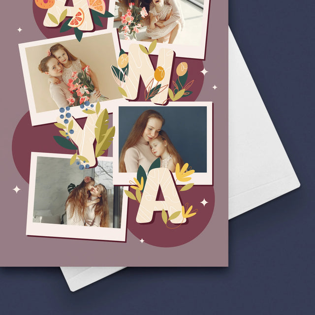 Fotókollázs: Anya Betűk - Üdvözlőlap