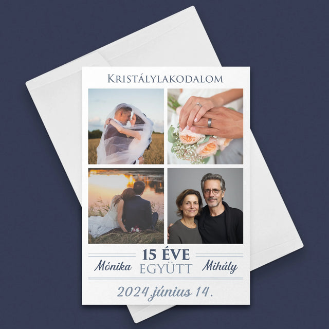 Fotókollázs: 15 Éve Együtt - Üdvözlőlap