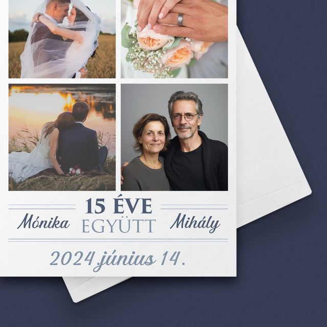 Fotókollázs: 15 Éve Együtt - Üdvözlőlap