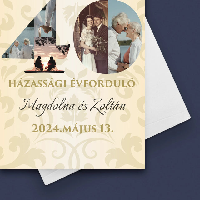 Szó Fotókból: 40. Házassági Évforduló - Üdvözlőlap