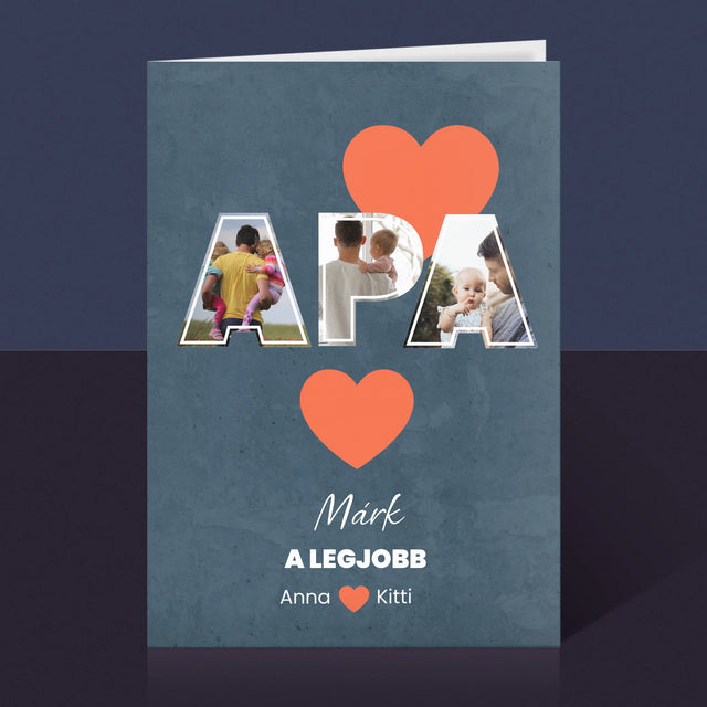 Fotókollázs: Apu A Legjobb - Üdvözlőlap