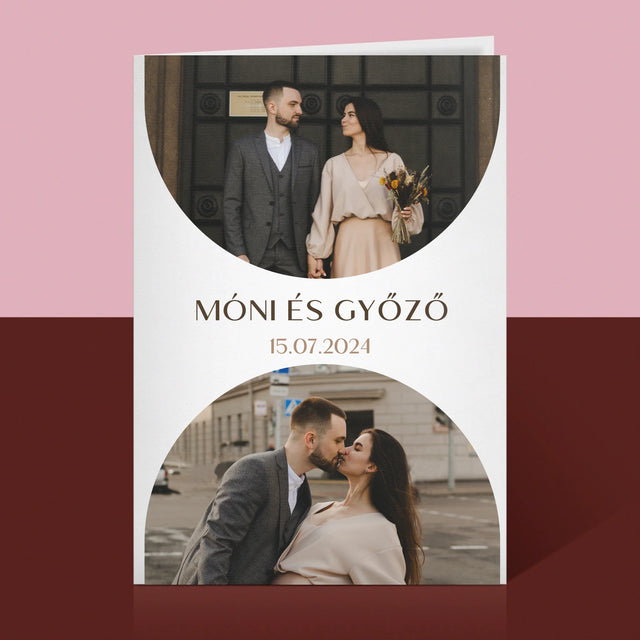 Fotókollázs: Esküvői Dátum - Üdvözlőlap