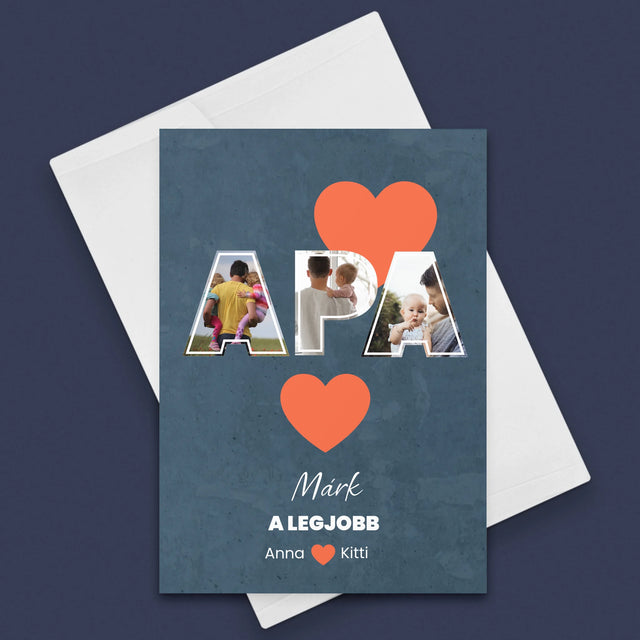 Fotókollázs: Apu A Legjobb - Üdvözlőlap
