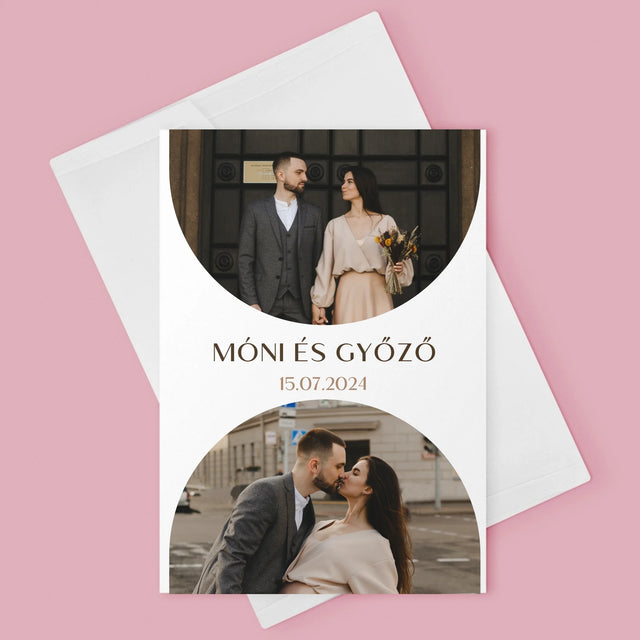 Fotókollázs: Esküvői Dátum - Üdvözlőlap