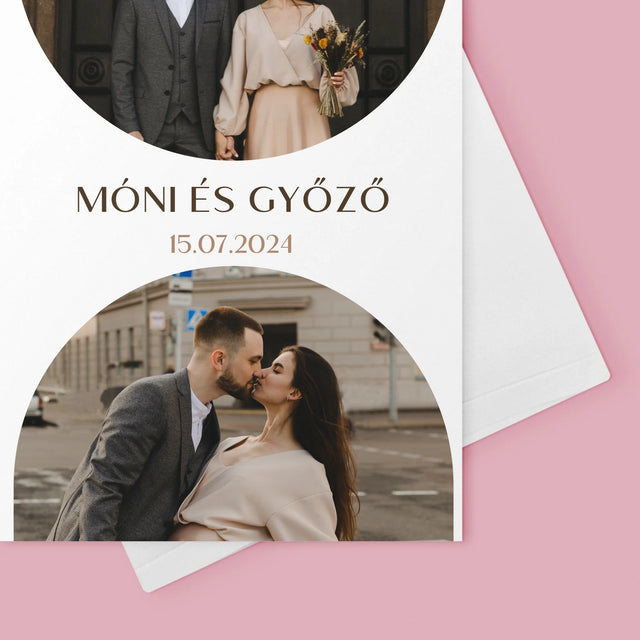 Fotókollázs: Esküvői Dátum - Üdvözlőlap