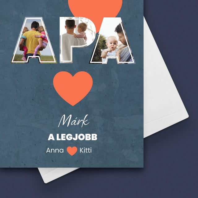 Fotókollázs: Apu A Legjobb - Üdvözlőlap