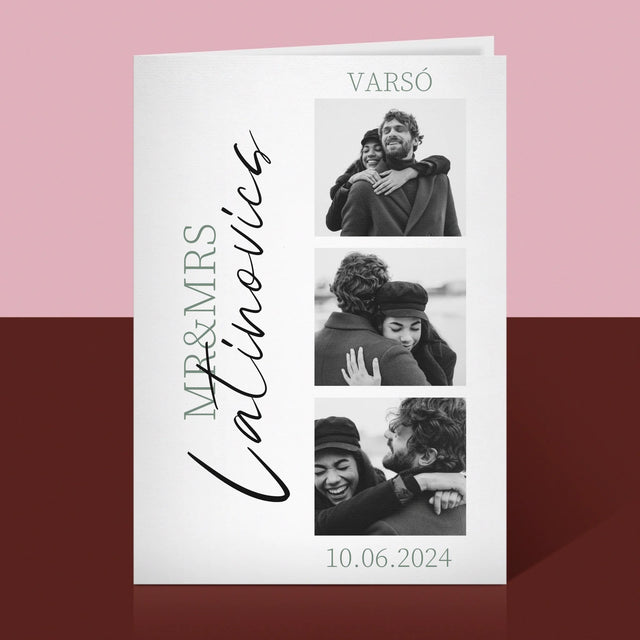 Fotókollázs: Mr&Mrs Esküvői - Üdvözlőlap