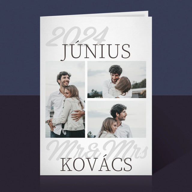Fotókollázs: Mr&Mrs Dátum - Üdvözlőlap