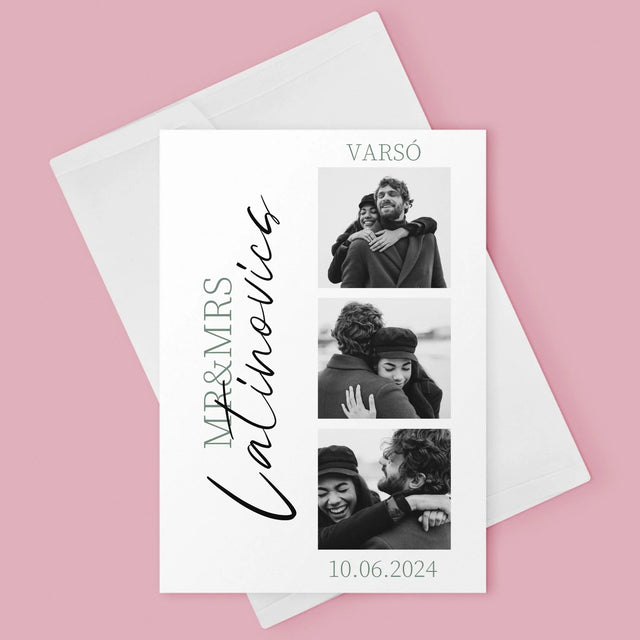 Fotókollázs: Mr&Mrs Esküvői - Üdvözlőlap