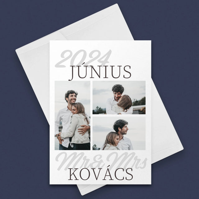 Fotókollázs: Mr&Mrs Dátum - Üdvözlőlap
