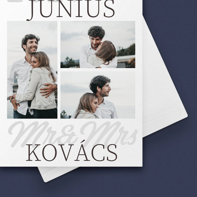 Fotókollázs: Mr&Mrs Dátum - Üdvözlőlap