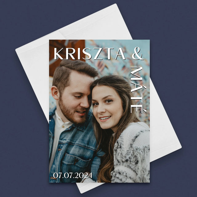 Fotó És Felirat: Keresztnevek Esküvő - Üdvözlőlap