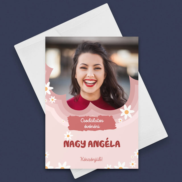 Fotó És Felirat: Csodálatos Óvónéni - Üdvözlőlap